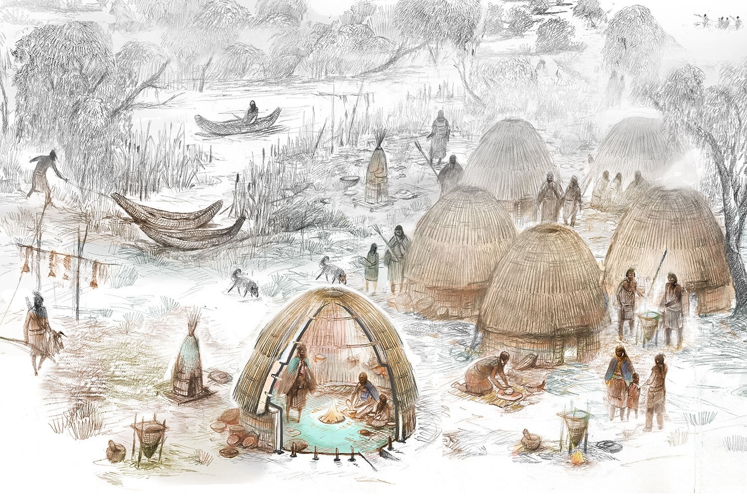 Drawing of California tribes