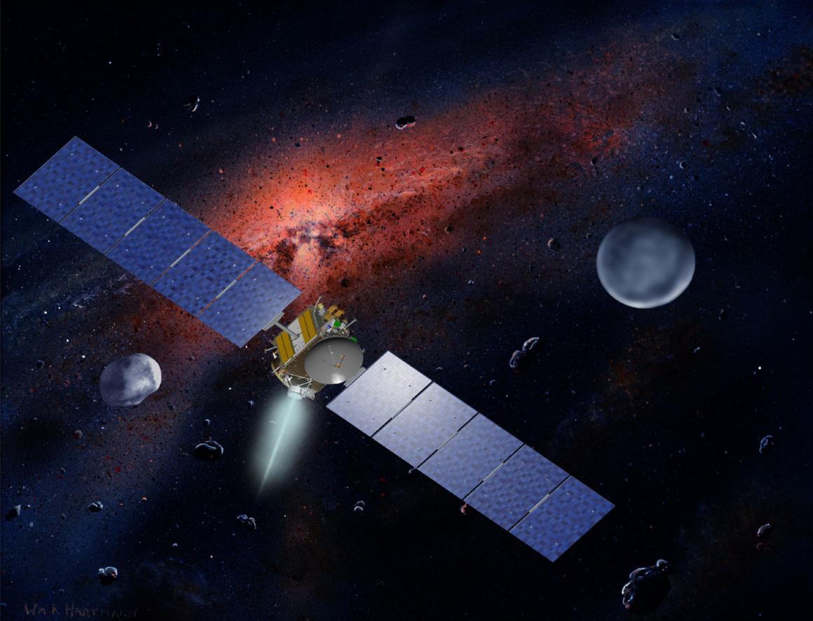 A satellite flying through space image link to story
